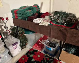Holiday Linens, Deer, Lights