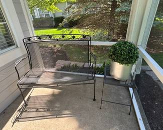 Metal Bench, End Table, Decor