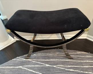 Black/Chrome Curved Bench