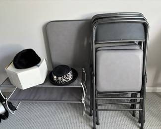 Card Table Set, Hats, Shoe Stands