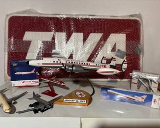 TWA Sign, Airplane Collectibles