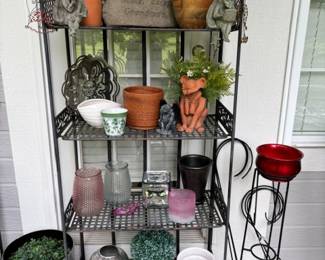 Metal Baker's Rack, Pots, Decor