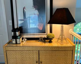 Woven Dresser w/Glass Top