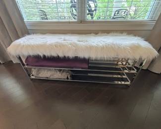 2-Tier Bench w/Shag Cover