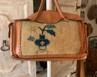 Carpet and Cowhide Overnight Bag