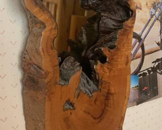 Shinerock 1987 Burlwood Hanging Mirror