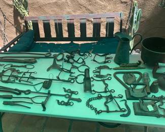 Rustic Branding Irons, Bridle Pieces, Crimping Iron, and Rustic Swing