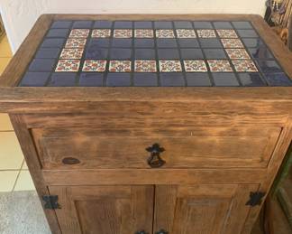 Tile Top Rustic Cabinet $350 (27 x 17.5 x 35)
