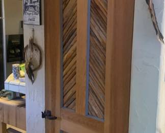 Custom Solid Pine and Herringbone Twig Design Door 21 3/4" x 79 3/4" $200
