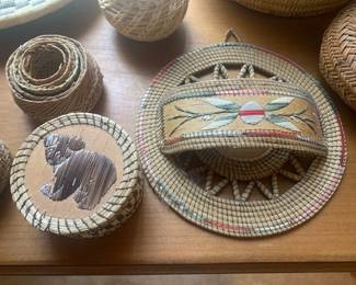 Porcupine Quill Box and Decorative Quill Wall Weaving