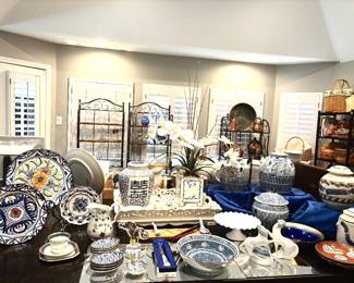 Large selection of blue & white