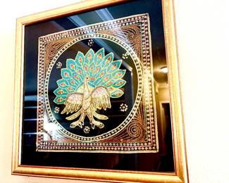 Pair of embroidered peacocks from Royal Family of Malaysia