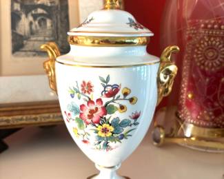 Bavarian porcelain lidded vase