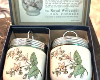 Royal Worcester egg coddlers in boxes