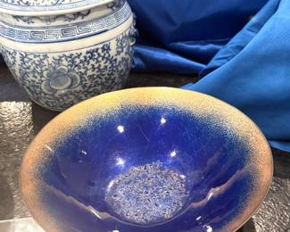 Cobalt glass bowl