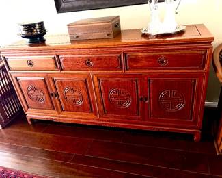 Impressive carved rosewood Malaysian buffet