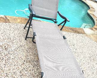 Mesh and metal chaise