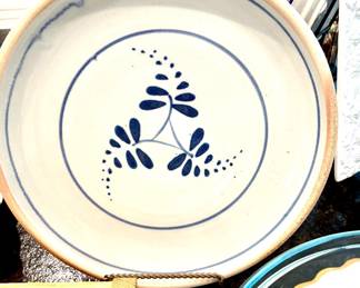 Signed blue and white pottery