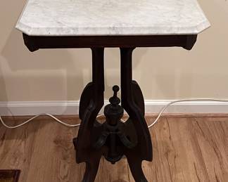 Antique marble top accent table
