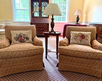 (2) Designer Upholstered Armchairs