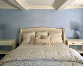 Mitchel Gold King Bed, Upholstered with Nailhead Trim