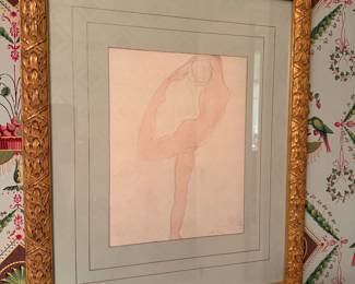 Framed Nude, Signed, Lower Right