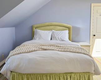 Upholstered Queen Bed with Matching Dust Ruffle
