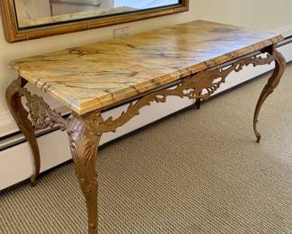 Rococo Giltwood & Onyx Coffee Table