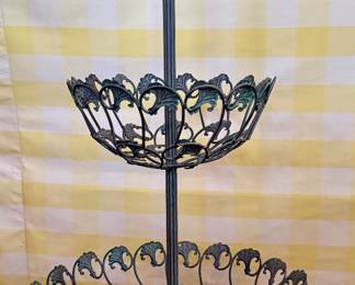 Wrought Iron Two-Tier Filigree Fruit Basket