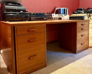 MCM Style Desk with Drawers and File