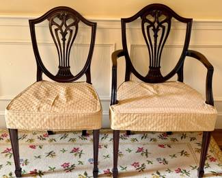 (12) John Dempsey Hepplewhite Dining Chairs 