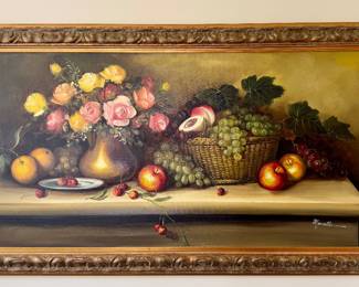 Still Life Oil on Canvas, Signed Marcello
