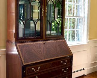 Vintage Mahogany Chippendale Style Secretary Desk
