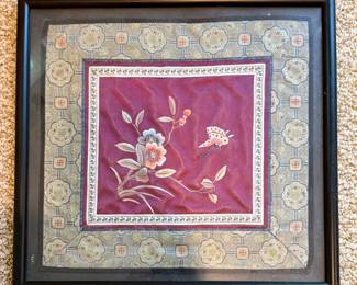 Framed Silk Embroidery Panel