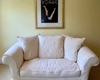Small Slip-Covered Sleeper Sofa