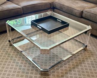 Modern Glass & Chrome Coffee Table