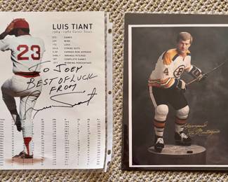 Autographed Luis Tiant & Armand LaMontagne Memorabilia