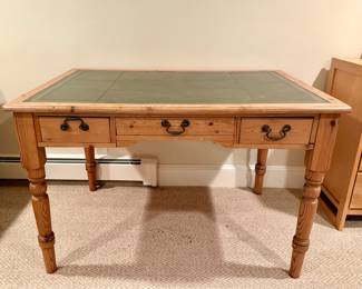 Pine Desk with Leather Top