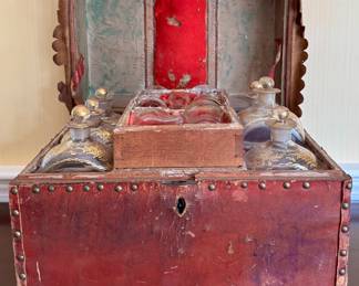 Antique Tantalus or Traveling Liquor Cabinet