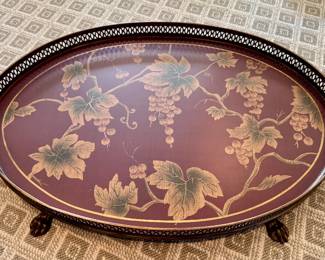 Footed, Painted Serving Tray