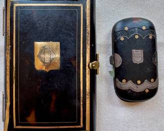 Antique Tortoiseshell Notebook & Cigarette Case
