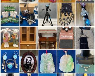 VARSITY BUILDING BLOWOUT CTBids Online Auction • Bidding Ends 07/16/26 • Pickup 07/18/26    It's a blowout of EPIC PROPORTIONS! This auction features items from a photo studio downsizing including photographic equipment, photo backdrops, a massive amount of holiday, seasonal and celebration decor (It's Christmas in July!) used as props for photo shoots and more, a Fender amp, Les Paul Guitar, keyboard & other instruments & equipment for musicians & even podcasters, costume & fine jewelry including exquisite vintage jade pendants, hand crafted jewelry, sterling silver rings, fine art including one-of-a-kind stained glass pieces, furniture and so much more to find in this epic auction! Happy bidding!