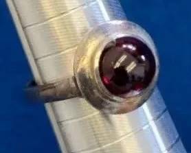 VBB218 Vintage Sterling Silver Garnet Solitaire Ring – Round Cabochon Gemstone