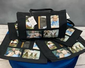 VBB133 Lot of Five Photo Tote Bags with Coin Purse - Holds Five Photographs