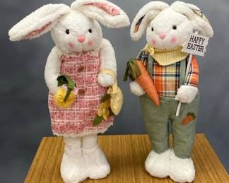 VBB170 Extremely Adorable Mrs. & Mr. Bunny Country Couple - Standing Easter Decor