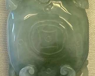 VBB507 Vintage Hand Carved Jade Pendant - Chinese Symbols Protection, Fortune, Prosperity