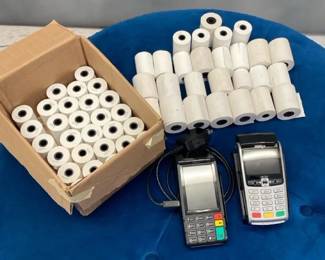 VBB116 Pair of Credit Card Terminals w/Huge Supply of Thermal Printer Paper