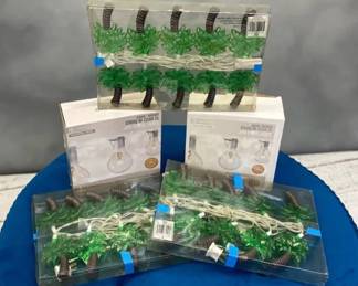 VBB135 Sets of String Lights - Green Palm Trees & Clear Globe Lights