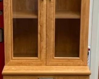 VBB175 2-Shelf Hutch w/Lateral File Cabinet in Honey Maple