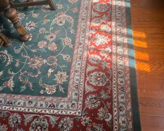 #11 - $1,000 - Persian rug 9x12'4" Kashan green rug from India